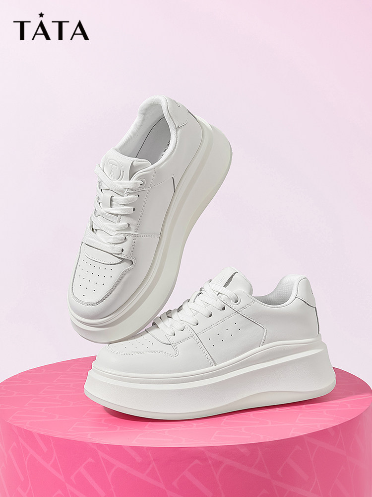 【直播下架】TATA休闲鞋厚底运动小白鞋主图