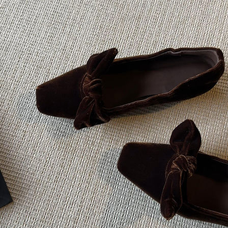 羊皮版~复古风法式丝绒方头显瘦玛丽珍鞋女轻熟风通勤不累脚单鞋