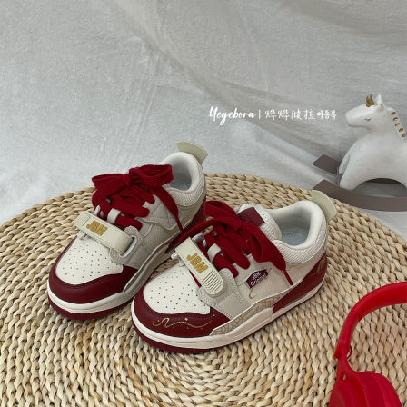 JBM童鞋男童复古板鞋2026春季儿童百搭小白鞋休闲鞋中大童运动鞋