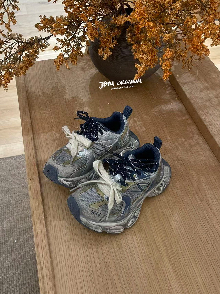 JBM儿童2026春季运动鞋男女童轻盈跑步鞋子中大童休闲百搭老爹鞋主图