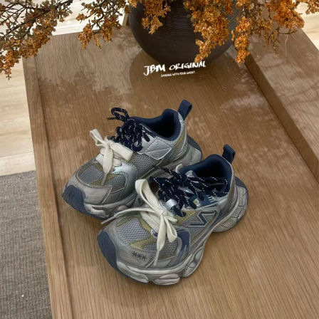 JBM儿童2026春季运动鞋男女童轻盈跑步鞋子中大童休闲百搭老爹鞋