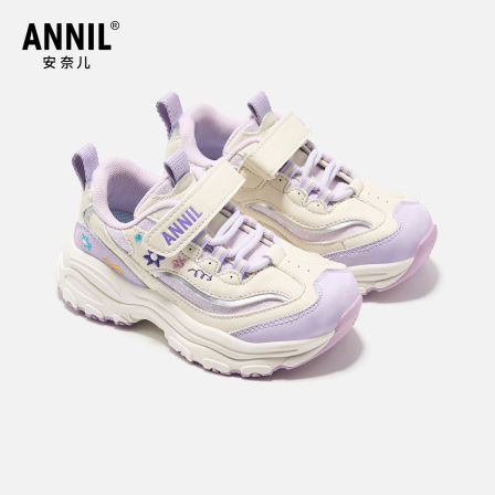 安奈儿女童运动鞋轻便跑步软底2026新款春季中大童女孩儿童老爹鞋