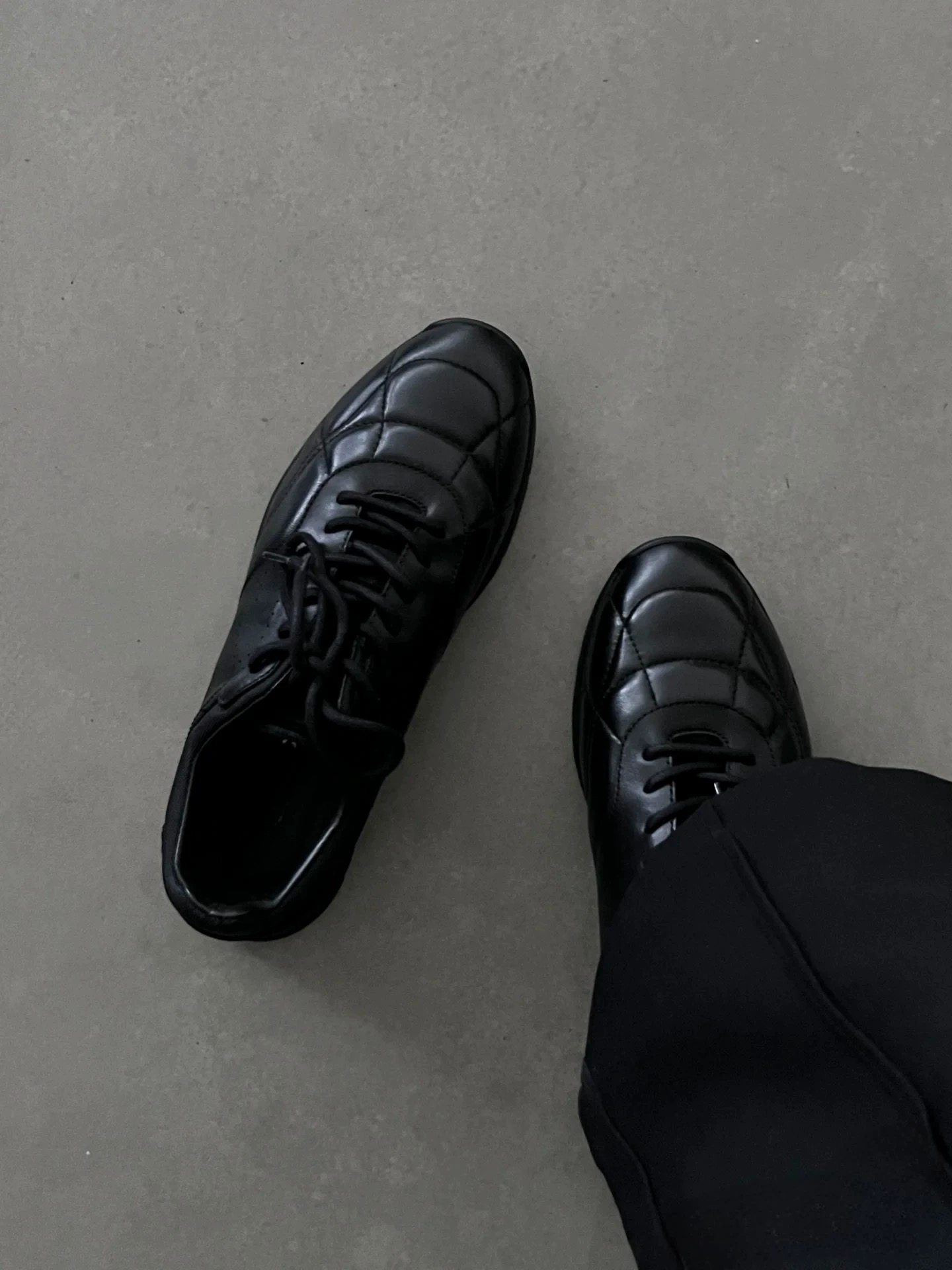 户外足球运动训练德训鞋男士薄底通勤厚底休闲鞋徒步系带黑色皮鞋主图