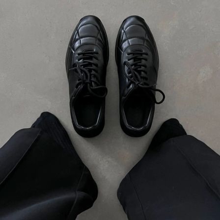 cleanfit通勤徒步户外运动休闲芭蕾训练板鞋德训鞋男薄底黑色皮鞋