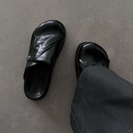 cleanfit勃肯鞋男懒人一脚蹬包头半拖鞋情侣增高增高大头德比穆勒