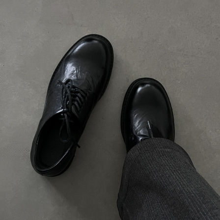 cleanfit大头水洗复古褶皱德比鞋男黑色英伦厚底百搭结婚新郎皮鞋