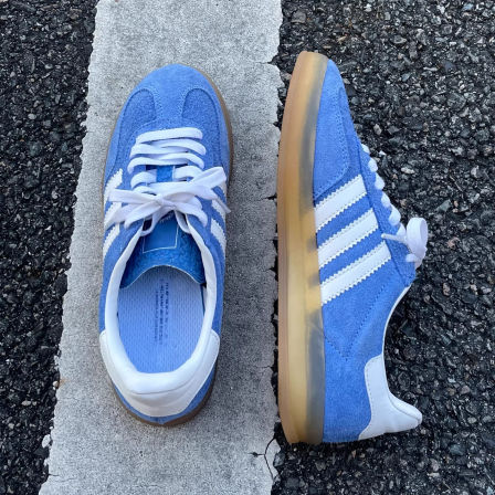 美式复古蓝色德训鞋男女款2026新款防滑增高情侣百搭休闲阿甘板鞋