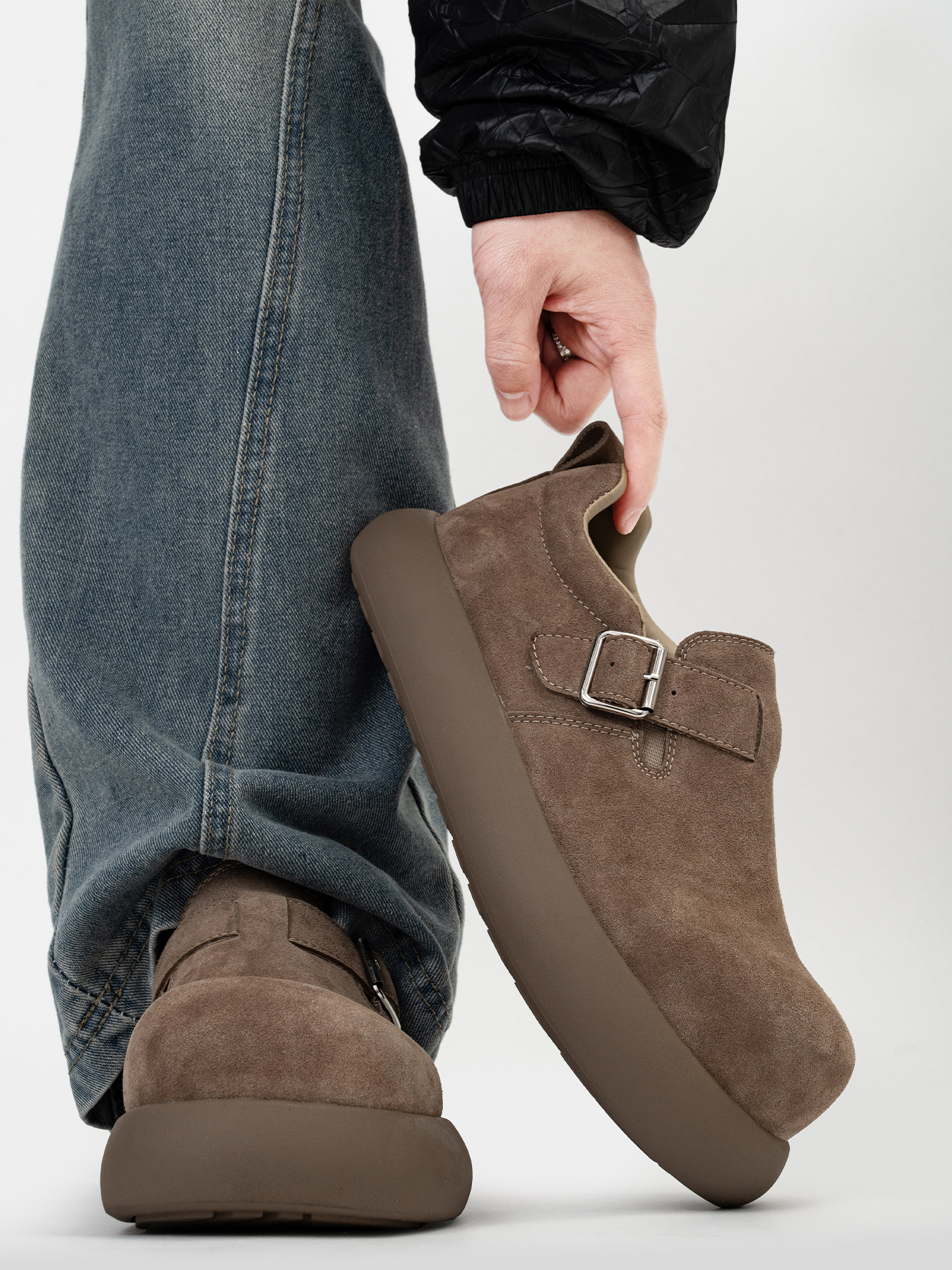 全包搭扣厚底小土豆勃肯鞋男女复古增Gola福鞋情侣通勤休闲大头鞋主图