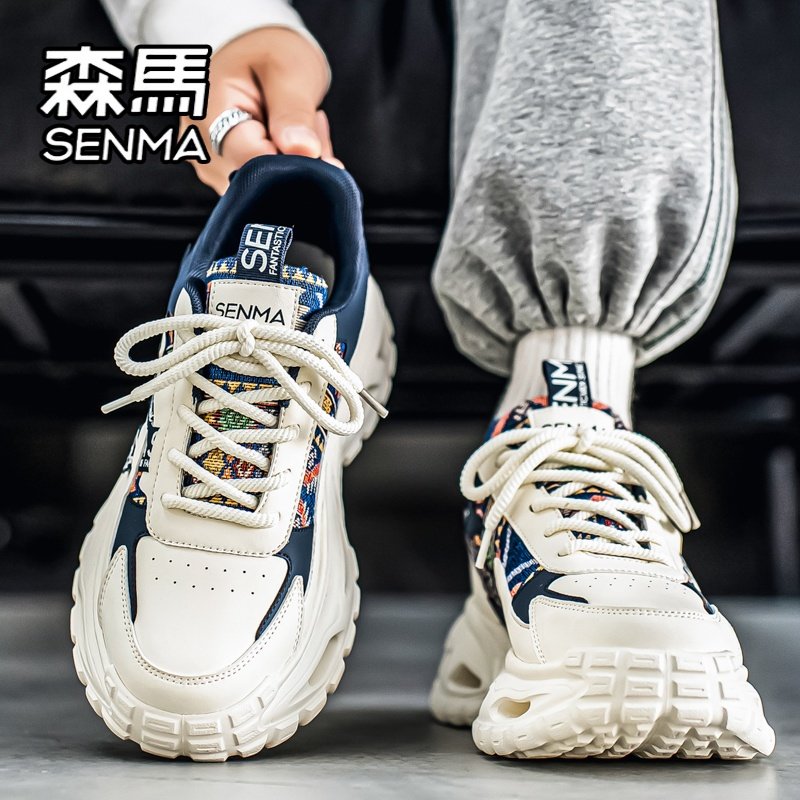 森马网红爆款男鞋冬季百搭休闲运动鞋男士跑步减震厚底增高老爹鞋主图
