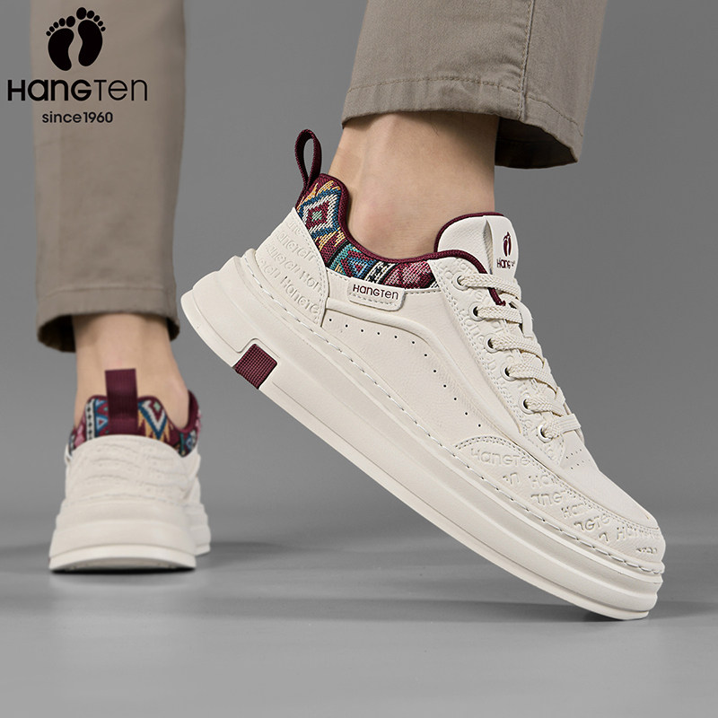 欢腾板鞋男2026春季新款厚底增高防滑耐磨百搭小白鞋潮男士休闲鞋主图