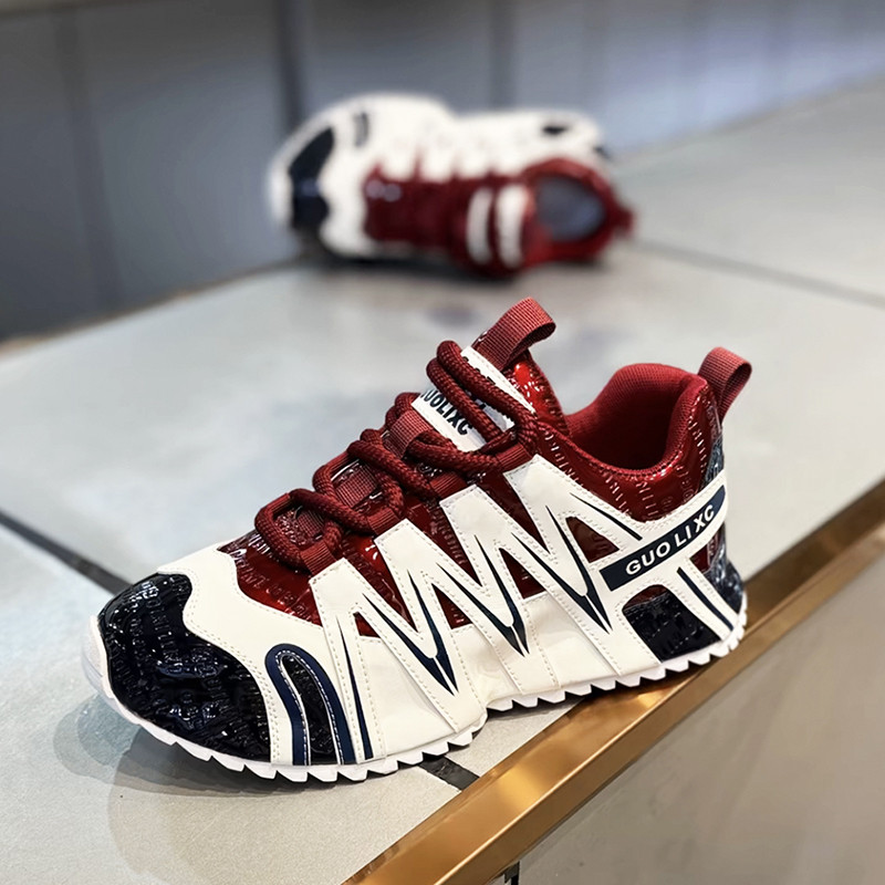 网红超火男鞋春季包底皮面运动鞋男款潮流休闲增高欧洲站老爹潮鞋主图