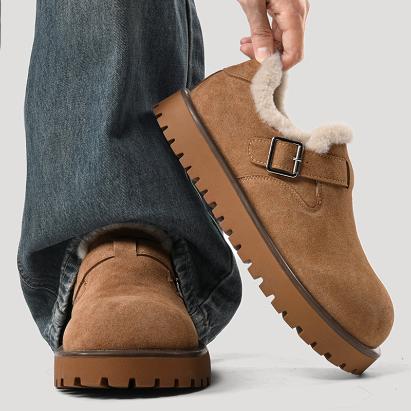 小土豆勃肯鞋男款女搭扣冬季加绒保暖厚底增高全包穆勒棉鞋雪地靴主图