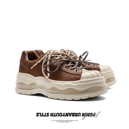 FGMM明星同款贝壳头运动板鞋厚底增高复古松糕溶解鞋男女春夏新款