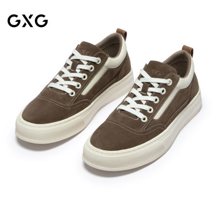 GXG通勤男鞋 经典百搭绒面鞋简约日常出行休闲橡胶大底增高板鞋