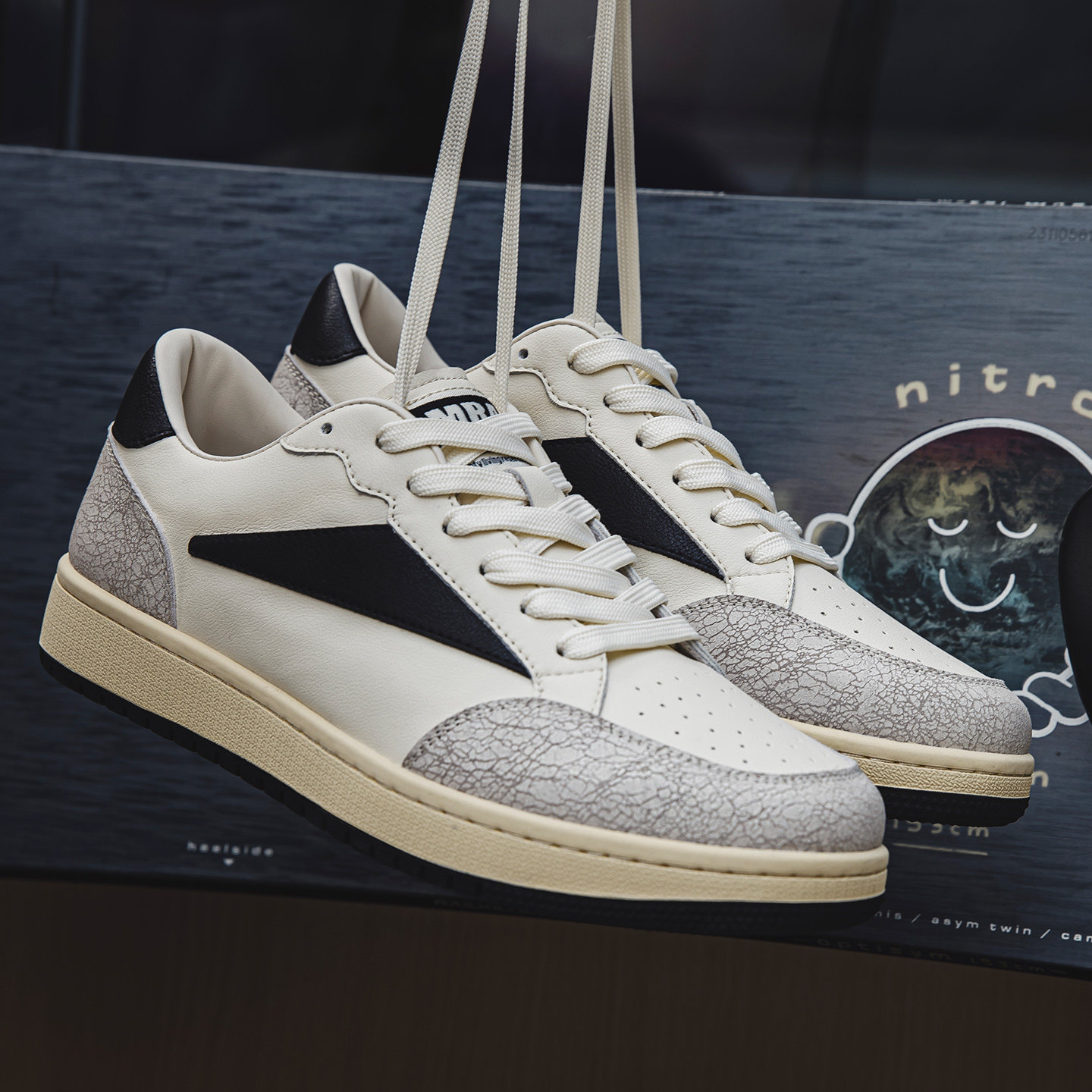 MRA裂纹板鞋男款2026新款ro小白鞋美式复古做旧运动休闲潮鞋子春主图