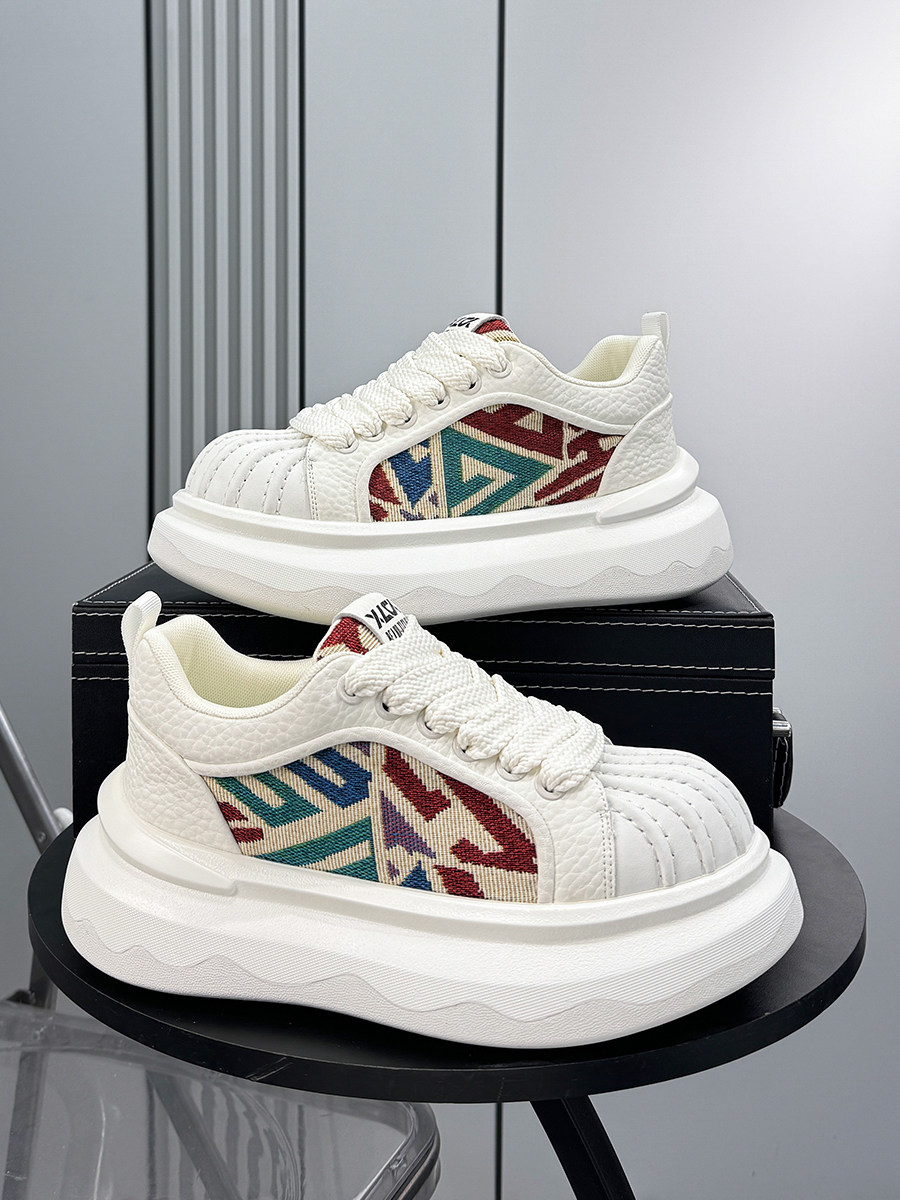 男鞋2026新款超火贝壳头板鞋潮牌老爹鞋男士增高鞋厚底大头小白鞋主图