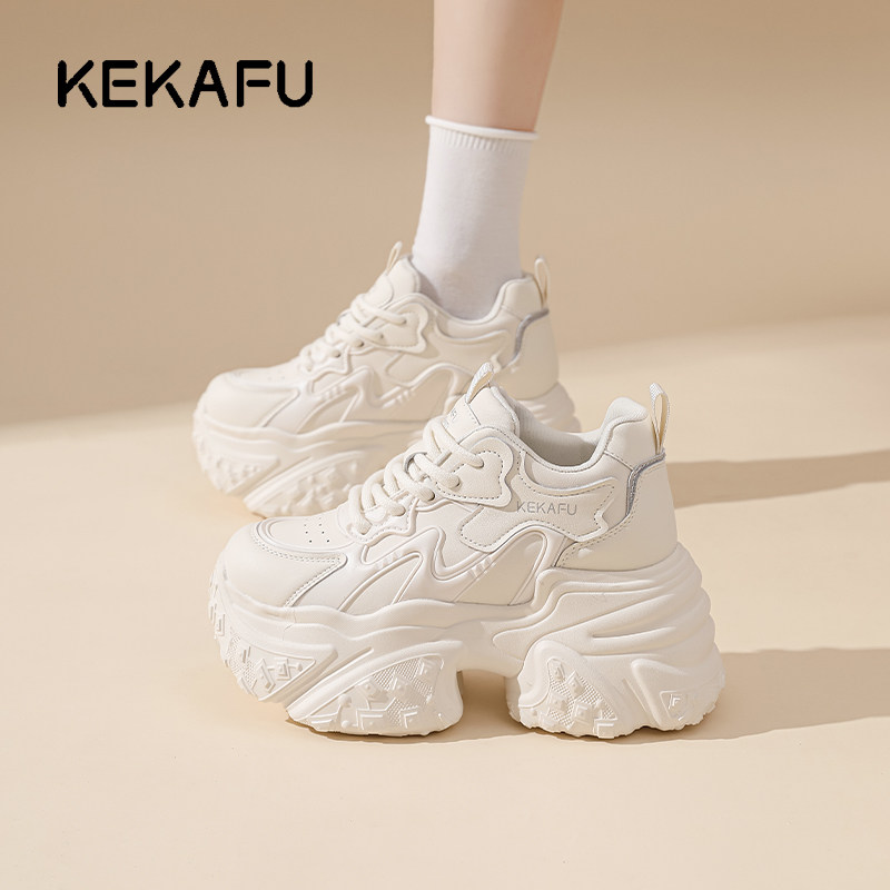 珂卡芙厚底老爹鞋女2026新款春季小个子增高显脚小白鞋休闲运动鞋主图