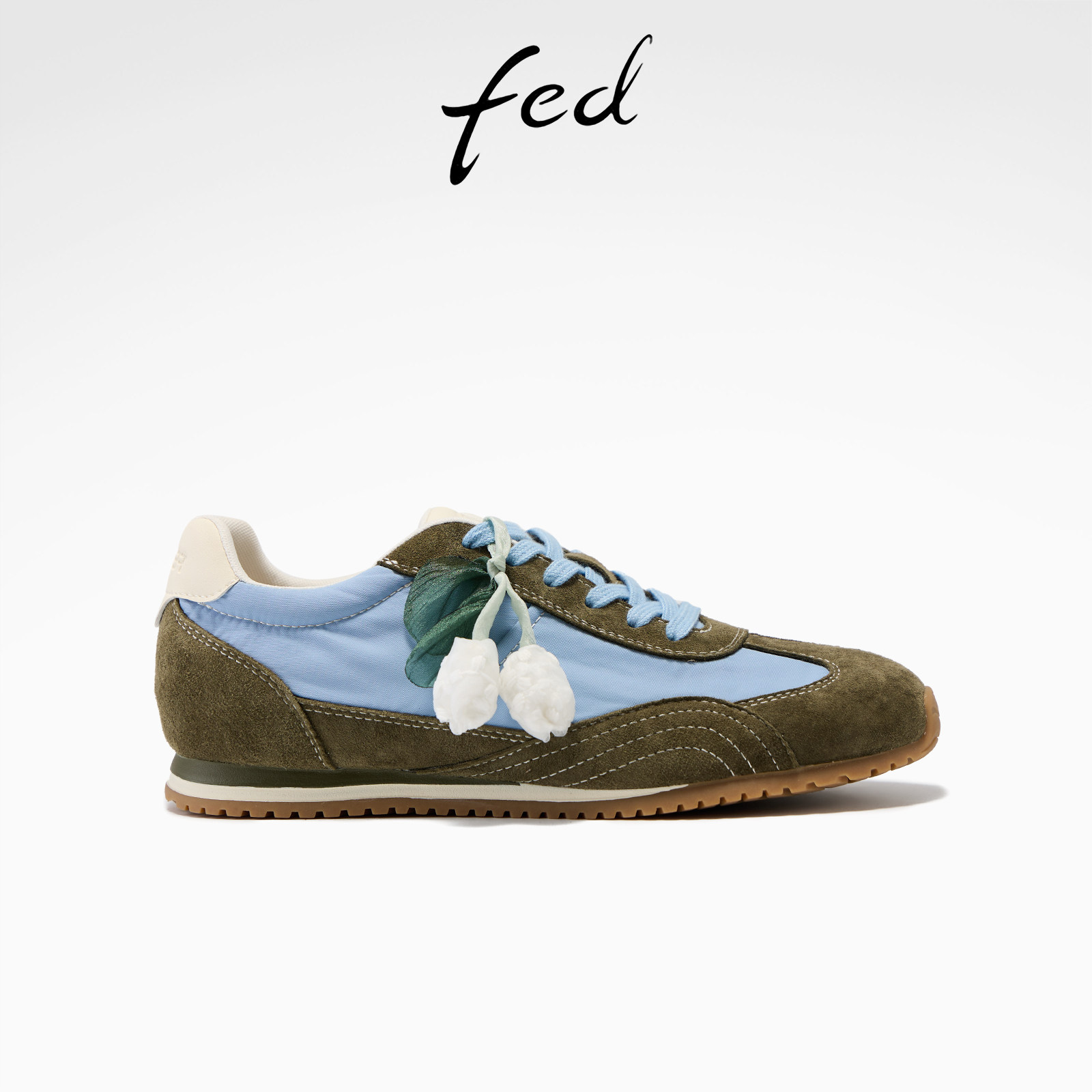 fed青野花信德训鞋春季新款女鞋软底休闲鞋厚底阿甘鞋女款YAB006主图