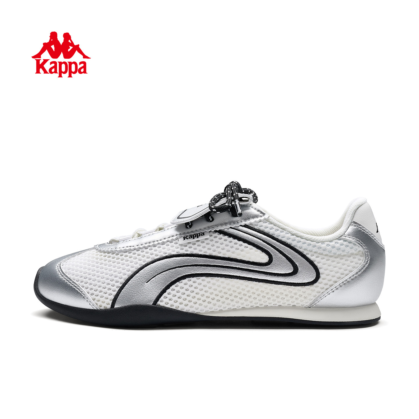 Kappa银色薄底德训鞋女鞋2026新款经典复古运动鞋巨好看跑步鞋子主图