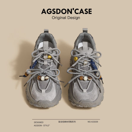 奥古狮登厚底老爹鞋女2026年春季舒适增高小个子百搭休闲运动鞋子