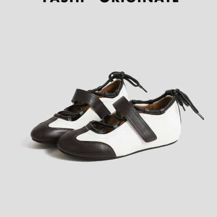 真皮~厚底增高4CM芭蕾舞鞋女2026春新款魔术贴休闲百搭阿甘德训鞋