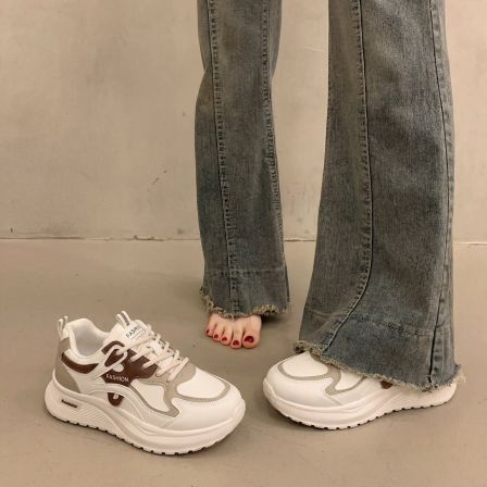 厚底老爹鞋女2025新款爆款百搭休闲学生跑步女鞋内增高运动鞋女款