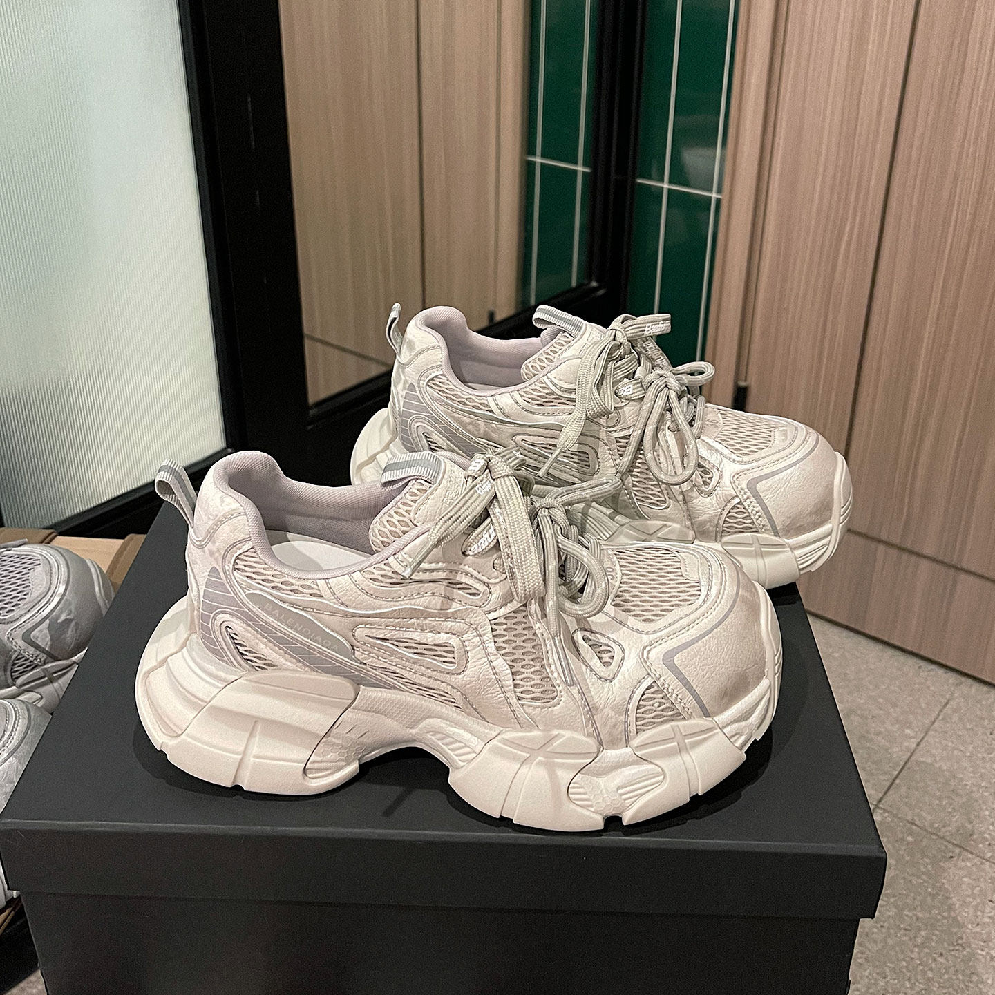 LOFTIME2026SPR33新品春季款6CM内增高轻型减震厚底网布老爹鞋主图