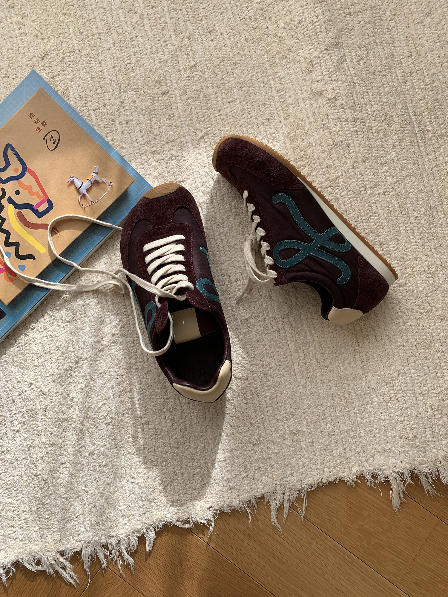 赵款款 有个性可暴走 牛皮圆头休闲运动芭蕾鞋阿甘鞋主图