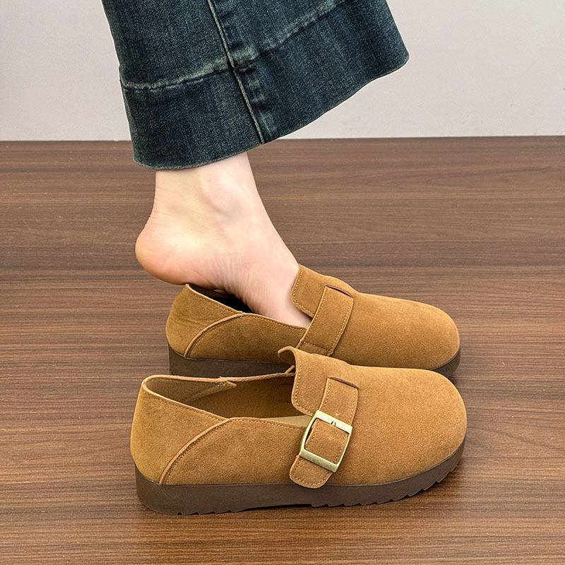 复古全包勃肯鞋女2026春季新款厚底一脚蹬懒人鞋百搭休闲女鞋单鞋主图