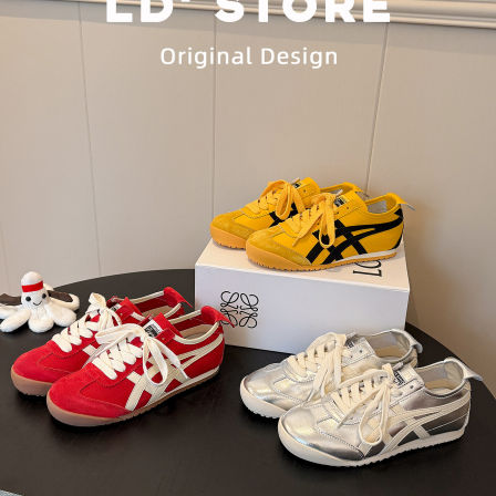 真皮~复古红色德训鞋女2026春平底美式休闲运动板鞋内增高阿甘鞋