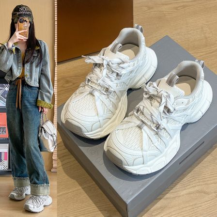 欧货炸街巴黎厚底增高老爹鞋女款2026新款春季轻便减震跑步运动鞋