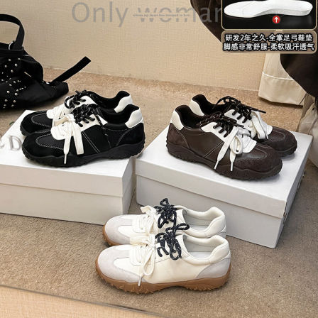 【全掌足弓鞋垫】大叔家真皮软底德训鞋女2026新款春季运动阿甘鞋