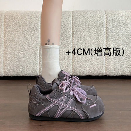 德训鞋女2026新款春季爆款正流行百搭复古休闲板鞋厚底阿甘运动鞋