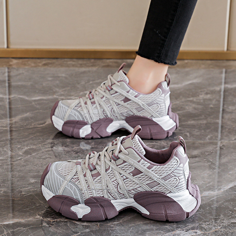 女鞋2026新款春季轻便休闲运动鞋显腿长配阔腿裤老爹鞋爆款厚底鞋主图