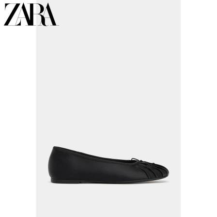 ZARA2026春夏新品 女鞋 新年系列 蝴蝶结饰芭蕾鞋 3505710 800