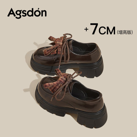 奥古狮登棕色厚底乐福鞋女2026新款春季百搭正流行小皮鞋jk单鞋子