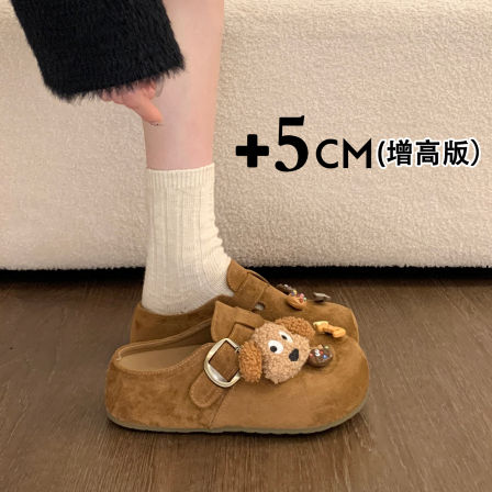 厚底内增高可爱勃肯鞋一脚蹬博肯鞋包头半拖鞋女外穿2026新款春季