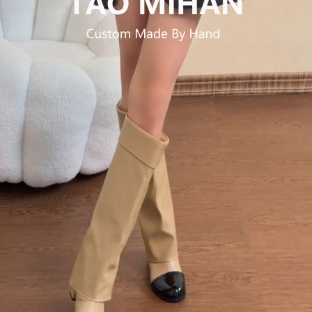 真皮巨好看小香风高跟长筒靴女2026新款卡其色高筒裤管靴骑士靴子