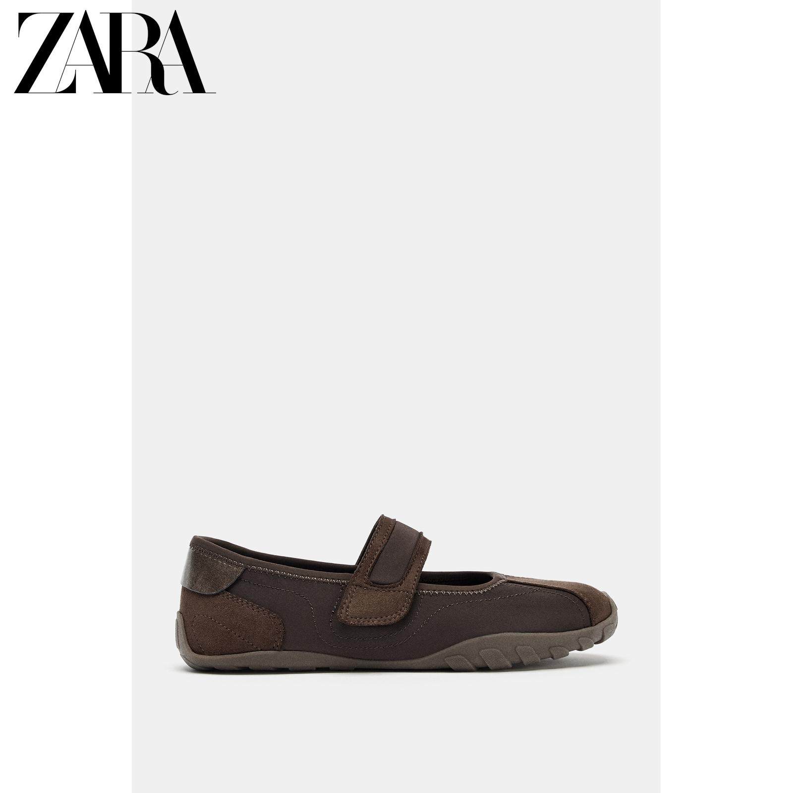 ZARA2025冬季新品女鞋新年系列运动玛丽珍平底芭蕾鞋 5209711 700主图