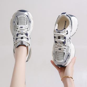 SENMA/森马厚底增高休闲运动鞋2026显瘦圆头拼接超软时尚老爹鞋女