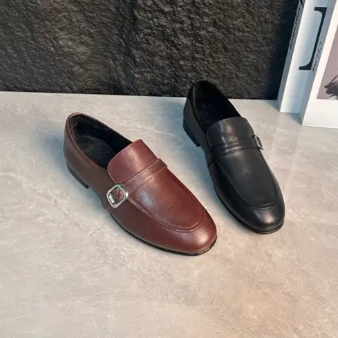 大龙甄选~头层羊皮/复古百搭真皮女士乐福鞋167-71主图