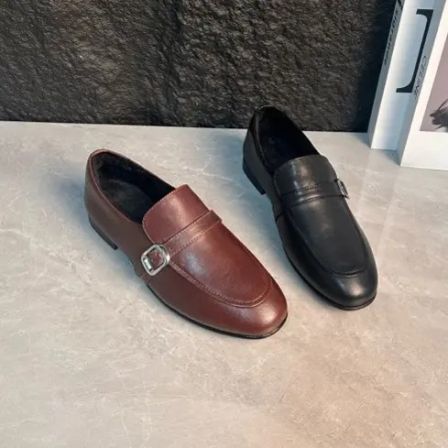 大龙甄选~头层羊皮/复古百搭真皮女士乐福鞋167-71