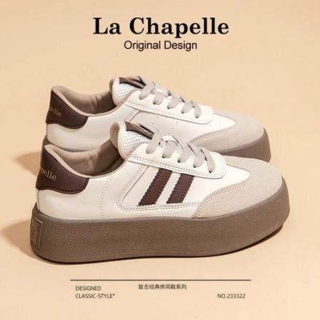 拉夏贝尔德训鞋女2026春季新款厚底百搭休闲经典运动板鞋小白鞋子