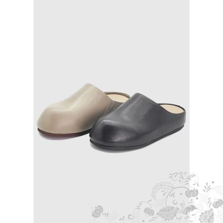 【青丝专享】“漫影”小众系列~牛皮简约纯色时尚包头拖54030