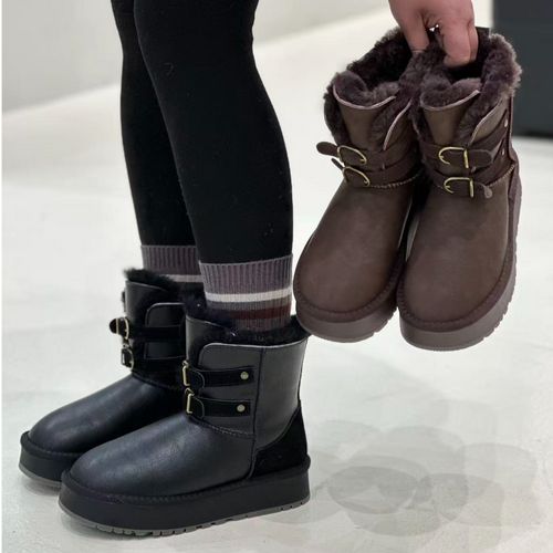 卓依冬款-时尚可擦免打理加绒保暖百搭雪地靴（989-1）主图