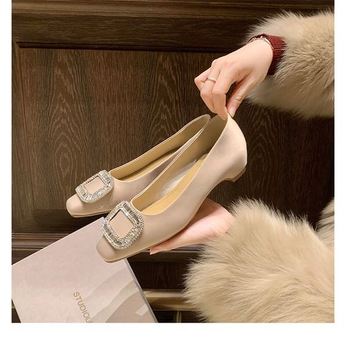 增高5.5cm新款法式复古百搭绸缎水钻时尚百搭内增高浅口通勤单鞋主图