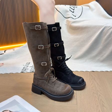 IG/IG现货增高5CM2025秋季时尚百搭爆款明星同款复古风短靴80162