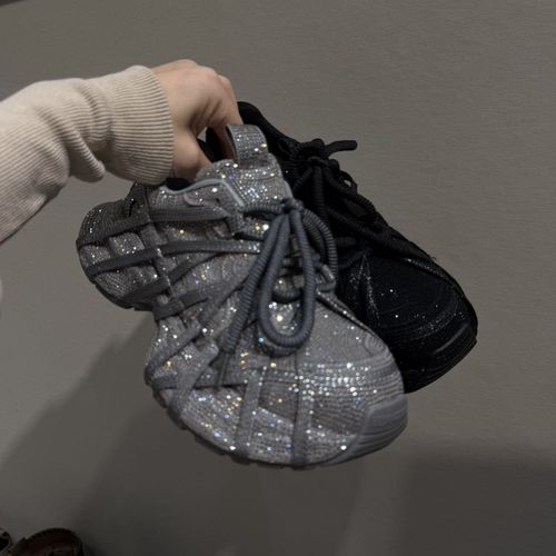 老爹鞋女2025秋季新款厚底增高时尚欧货满钻复古休闲鞋百搭运动鞋主图