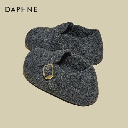 达芙妮棕色勃肯鞋女款2026冬季新款小个子一脚蹬加绒保暖懒人棉鞋