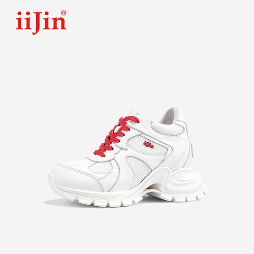 iiJin艾今26春新10cm厚底内增高新年网面拼接时髦老爹鞋女991ITM主图
